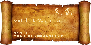 Kudlák Vaszilia névjegykártya